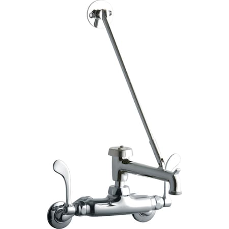 Elkay Elkay 1Ho Wall Faucet 7" Bucket Hook Spout 4" Wsbld Hndl 2" Inlet Ch LK945BP07T4T